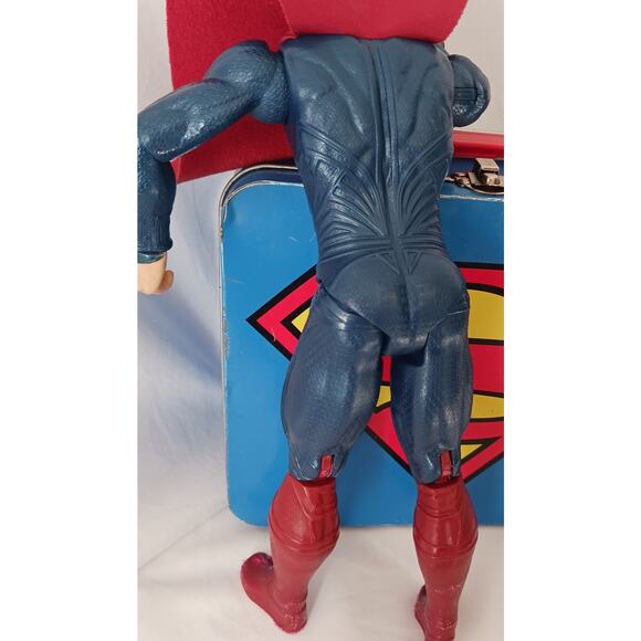 Superman Action Doll and Vintage Superman Logo Tin Lunch Box - Picture 5 of 16